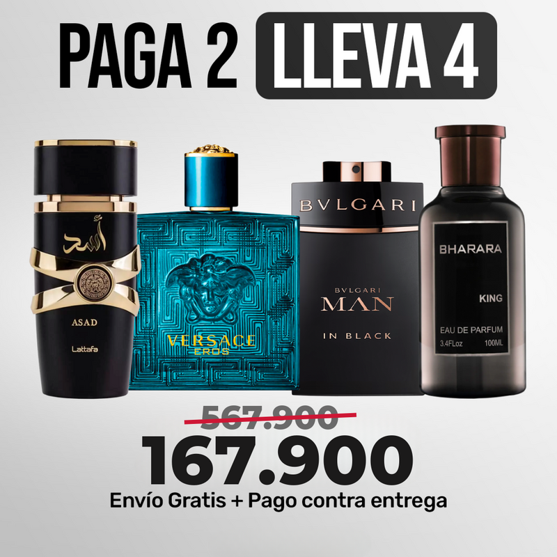 [COMBO LUXE] KIT 4 Perfumes ASAD | BHARARA | VERSACE| BVLGARI - Solo quedan algunas unidades...